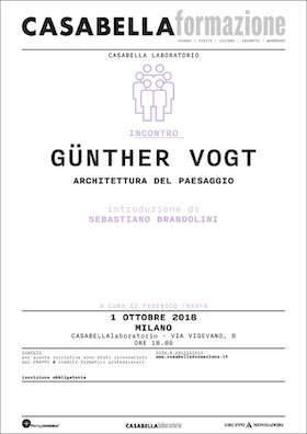 Günther Vogt, conferenza, Milano, 2018
