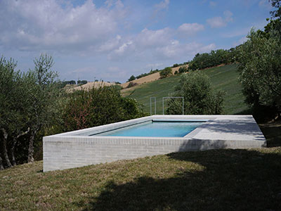 piscina all’aperto. Mondaino, Rimini, 2019-2021